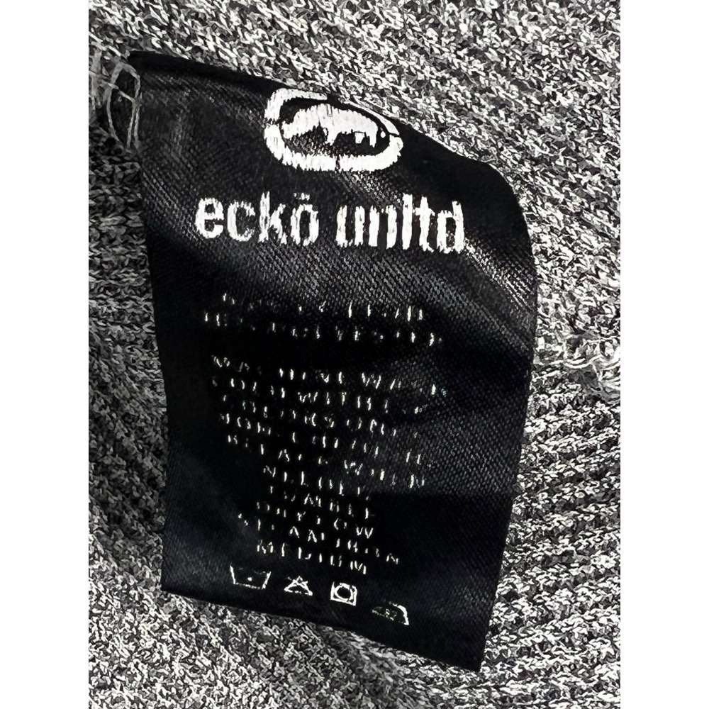 Ecko Unltd Shirt Mens L Waffle Knit Rhino Logo Gray Long Sleeve Thermal Y2K EUC - Picture 8 of 13